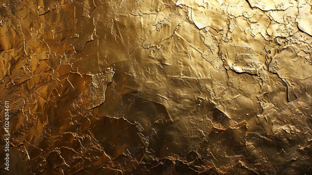 Abstract Textured Golden Surface with Cracked and Wrinkled Pattern Abstract Textured Golden Surface with Cracked and Wrinkled Pattern