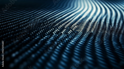 Abstract Wavy Pattern of Interlocking Blue Lines