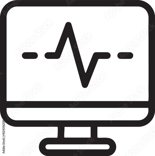 Heart Rate Monitor Vector Icon.