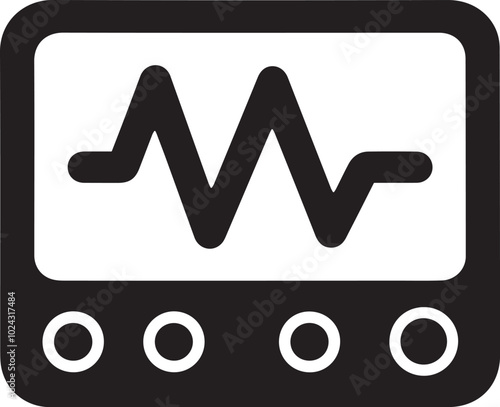 Heart Rate Monitor Vector Icon.