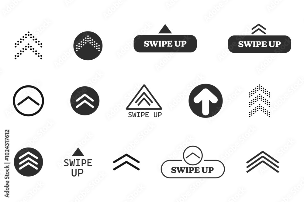 Swipe up slide arrow button, scroll ui icon. Interface simple sign, set of buttons for social media symbol. Swipe up, arrow up buttons Swipe up slide arrow button, scroll ui icon. Interface simple sign, set of buttons for social media symbol. Swipe up, arrow up buttons