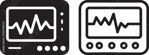 Heart Rate Monitor Vector Icon.