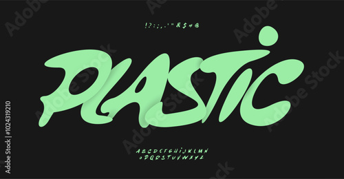Dynamic slanted font smooth jelly letters. Playful liquid alphabet for active kid games and toys headlines, food drink logos from milk and juice to beer, outdoor activities lettering. Vector typeset