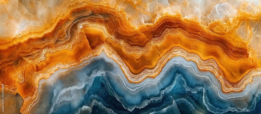 Abstract background of blue and orange swirled stone. Abstract background of blue and orange swirled stone.