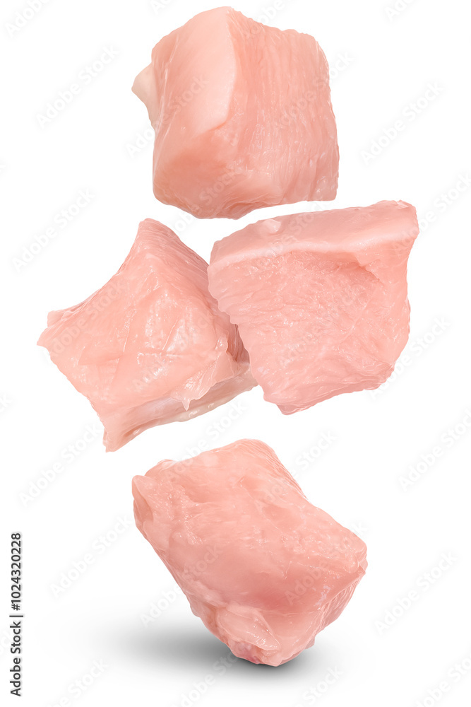 Pieces of fresh chicken meat. Isolated on transparent background. Pieces of fresh chicken meat. Isolated on transparent background.