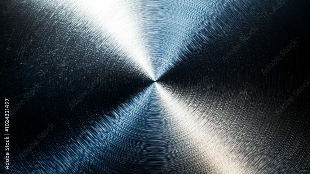 Close-up of a Brushed Metal Surface with Circular Lines and Light Reflection Close-up of a Brushed Metal Surface with Circular Lines and Light Reflection