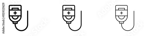 Chemotherapy icon in tree different line stroke sizes.