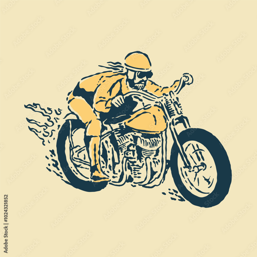 Obraz premium man riding a motorbike