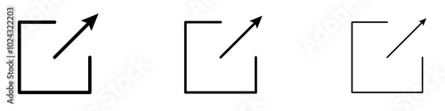 External link icon in tree different line stroke sizes.