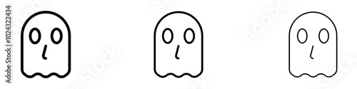 Ghost icon in tree different line stroke sizes.