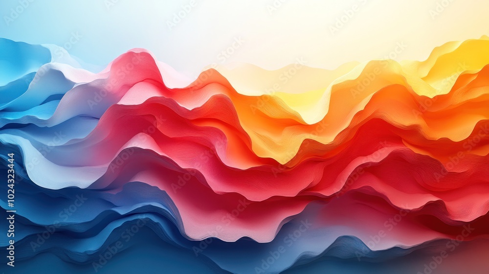 Abstract colorful wavy background with blue, red, yellow and orange color scheme. Abstract colorful wavy background with blue, red, yellow and orange color scheme.