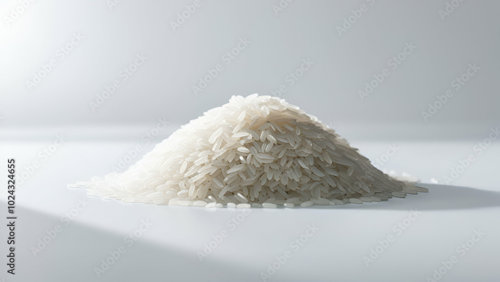 White rice on white background, rice, food White rice on white background, rice, food