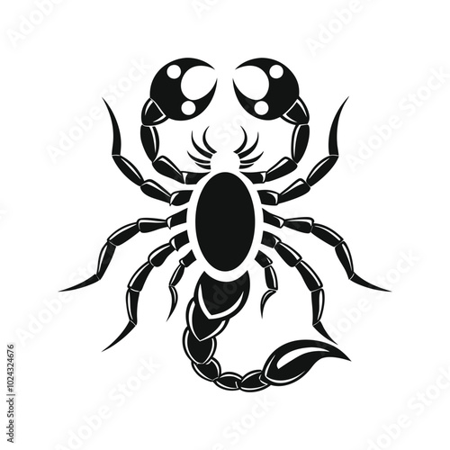illustration of a scorpion silhouette isolate on white background