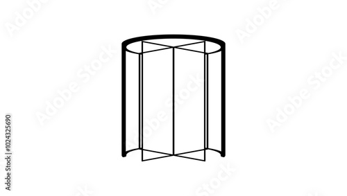 Revolving door emblem, black isolated silhouette