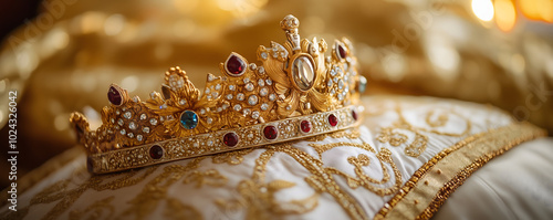 Ornamental kings' crown. Orthodox Christmas concept. photo