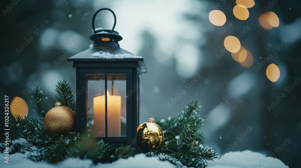 The Lantern with Winter Atmosphere The Lantern with Winter Atmosphere