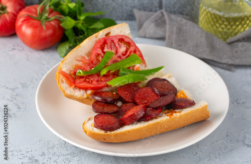 Grilled chili, tomato and s...
