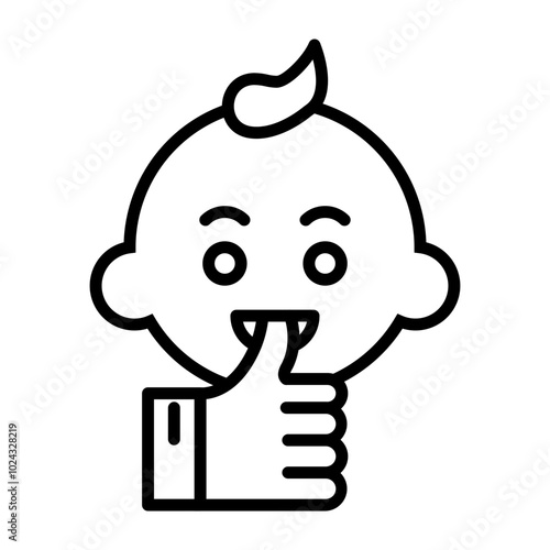 Thumb Sucking Vector Icon Style