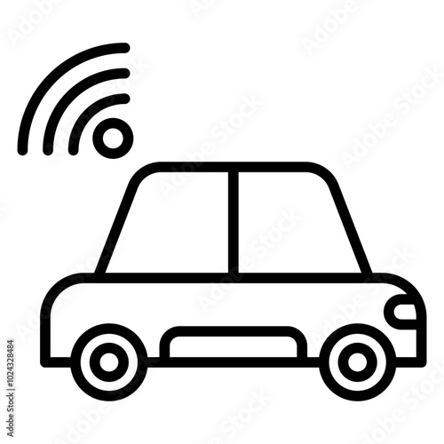 Driverless Car Vector Icon Style