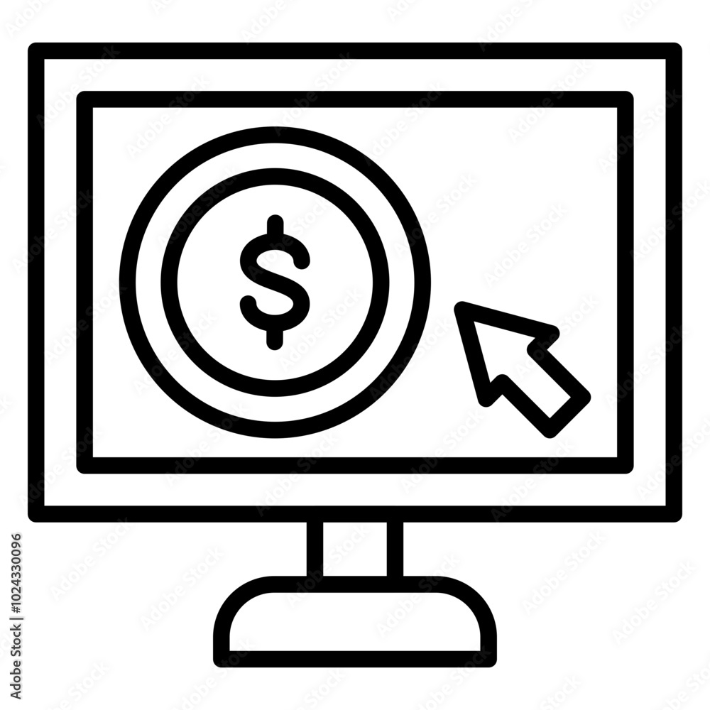 Cost Per Click Vector Icon Style Cost Per Click Vector Icon Style