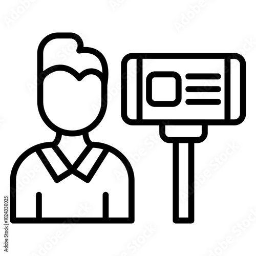 Male Vlogger Vector Icon Style