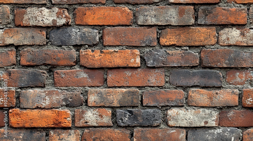 Weathered Brick Wall with Mortar Joints Weathered Brick Wall with Mortar Joints