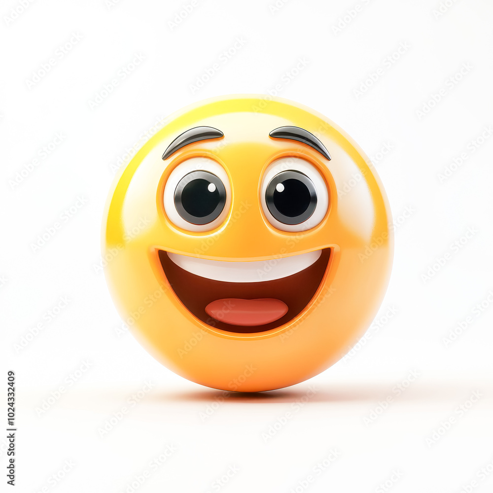 Beaming face with smiling eyes 3d emoji isolated on white background Beaming face with smiling eyes 3d emoji isolated on white background