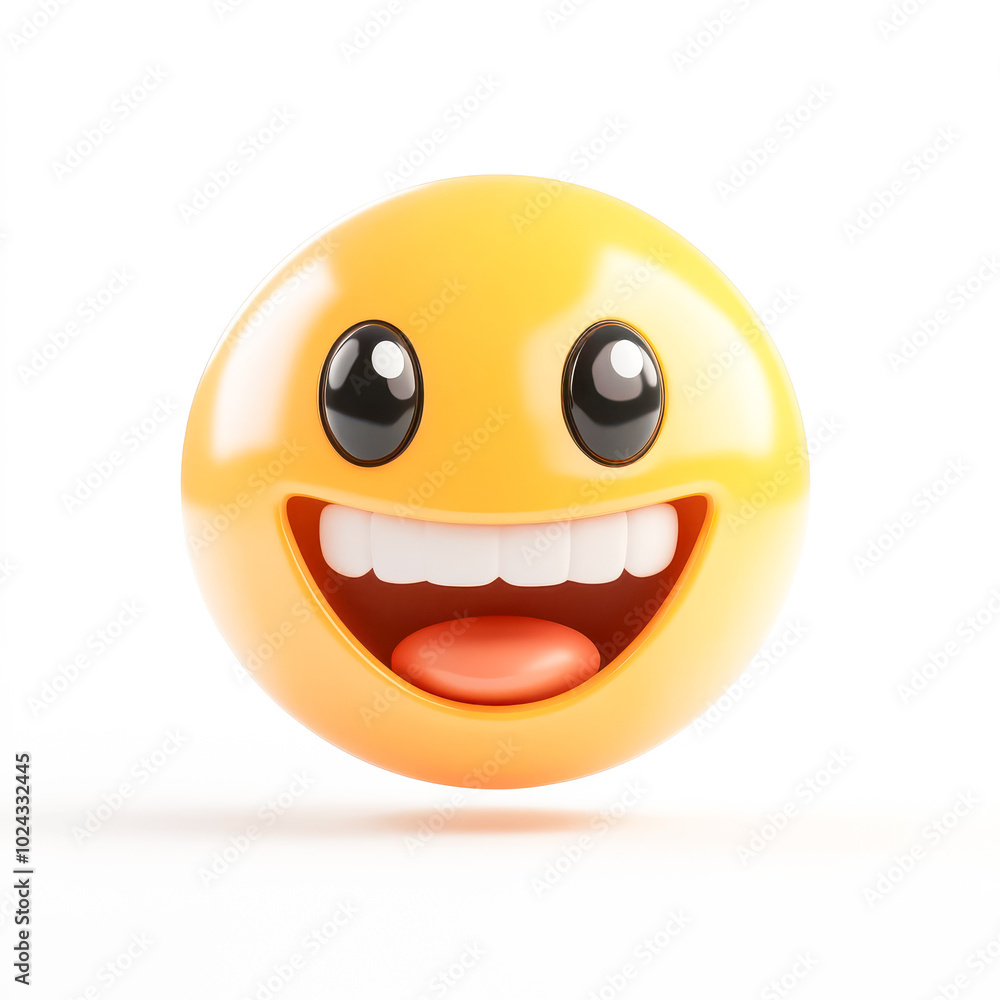 Beaming face with smiling eyes 3d emoji isolated on white background Beaming face with smiling eyes 3d emoji isolated on white background