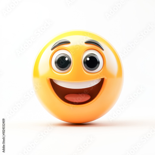 Beaming face with smiling eyes 3d emoji isolated on white background