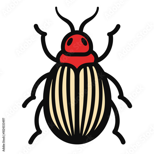 Solid color Potato Beetle animal vector design