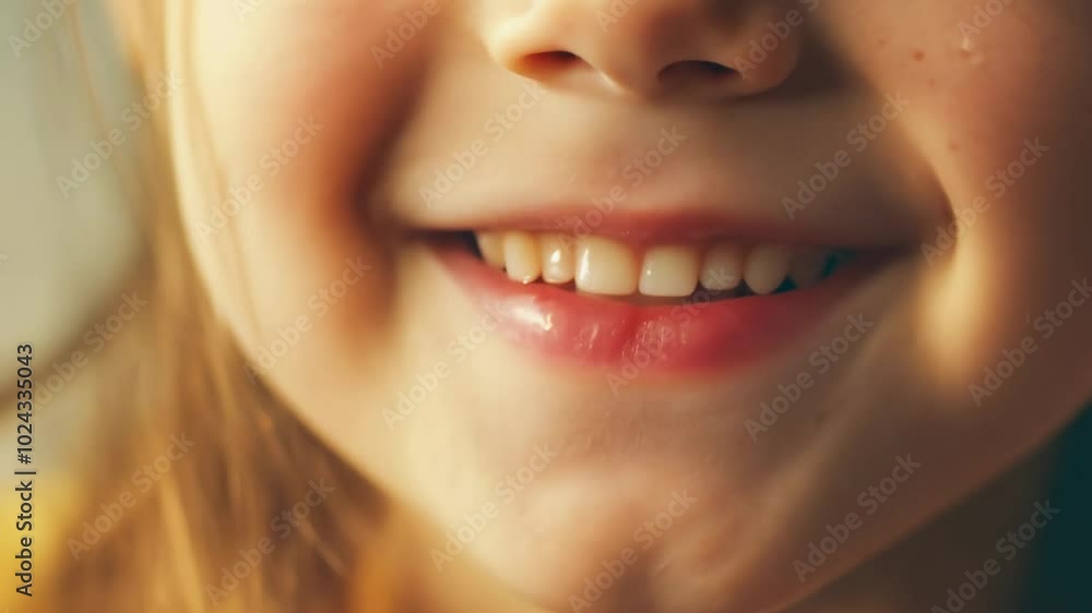 Close-up video of a teenage girl transitioning from sadness to a smile, under warm, intimate lighting with a soft, blurred pastel background Close-up video of a teenage girl transitioning from sadness to a smile, under warm, intimate lighting with a soft, blurred pastel background