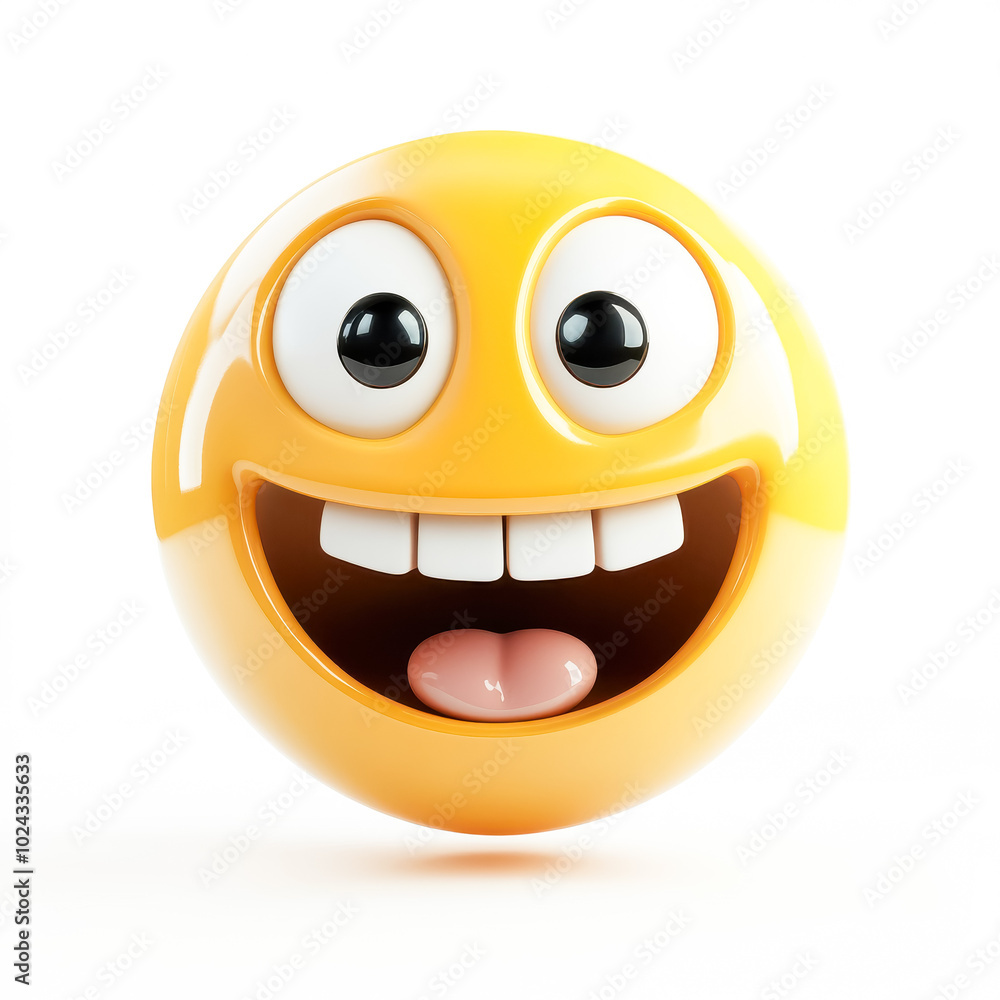 Grinning face with smiling eyes 3d emoji isolated on white background Grinning face with smiling eyes 3d emoji isolated on white background