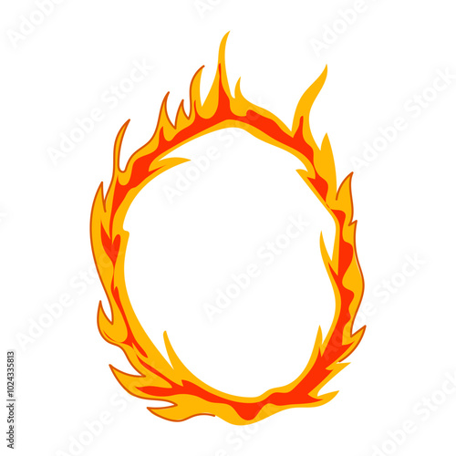 smoke circle fire cartoon. ignition spark, wild bon, conflagration pyre smoke circle fire sign. isolated symbol vector illustration
