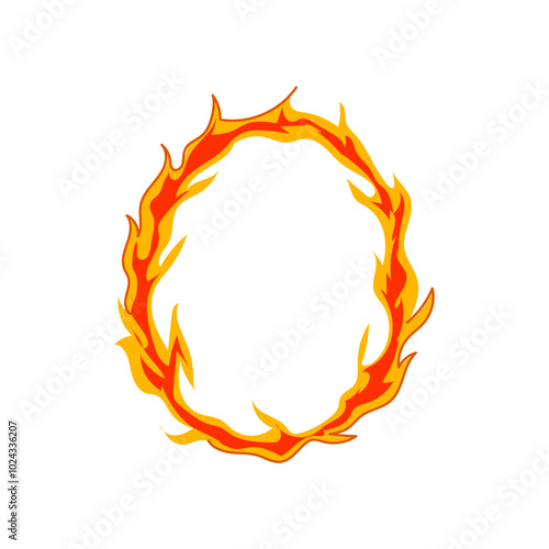 ignition circle fire cartoon. spark wild, bon conflagration, pyre torch ignition circle fire sign. isolated symbol vector illustration