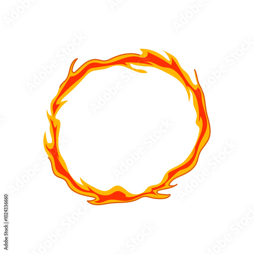 spark circle fire cartoon. wild bon, conflagration pyre, torch glow spark circle fire sign. isolated symbol vector illustration