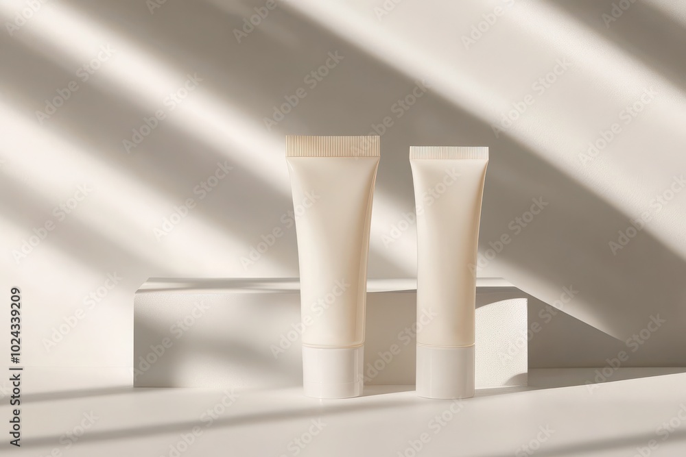 Minimal skincare product, sleek cosmetic tube design, modern aesthetic, clean lines, promotes simplicity and effectiveness in skincare routine Minimal skincare product, sleek cosmetic tube design, modern aesthetic, clean lines, promotes simplicity and effectiveness in skincare routine
