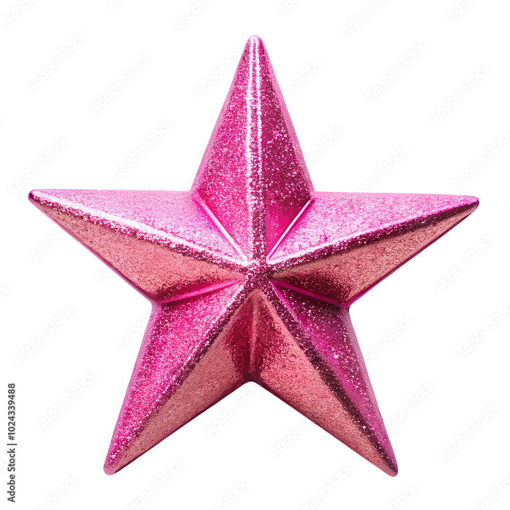 Beautiful pink single christmas star transparent background. Beautiful pink single christmas star transparent background.