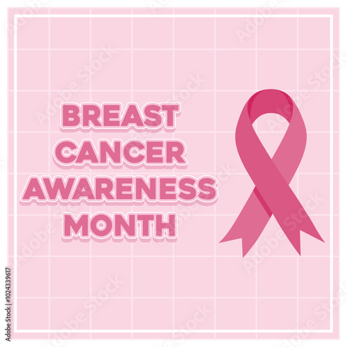 Breast cancer awareness with pink ribbon. Pink background. Breast cancer awareness concept. Flat vector illustration.