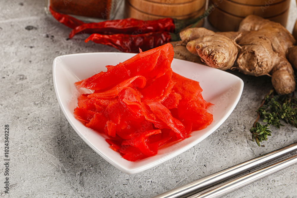 Gurmet marinated ginger root spicy Gurmet marinated ginger root spicy