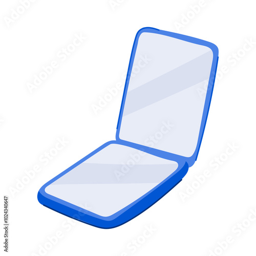 pocket compact mirror cartoon. purse cosmetic, handheld stylish, chic sleek pocket compact mirror sign. isolated symbol vector illustration