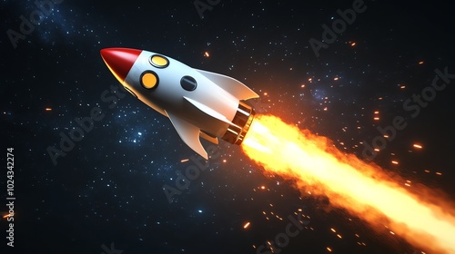 Wallpaper Mural A rocket ship launching into space. Torontodigital.ca