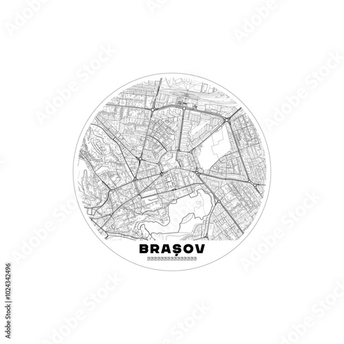 vector map of the city of Brasov