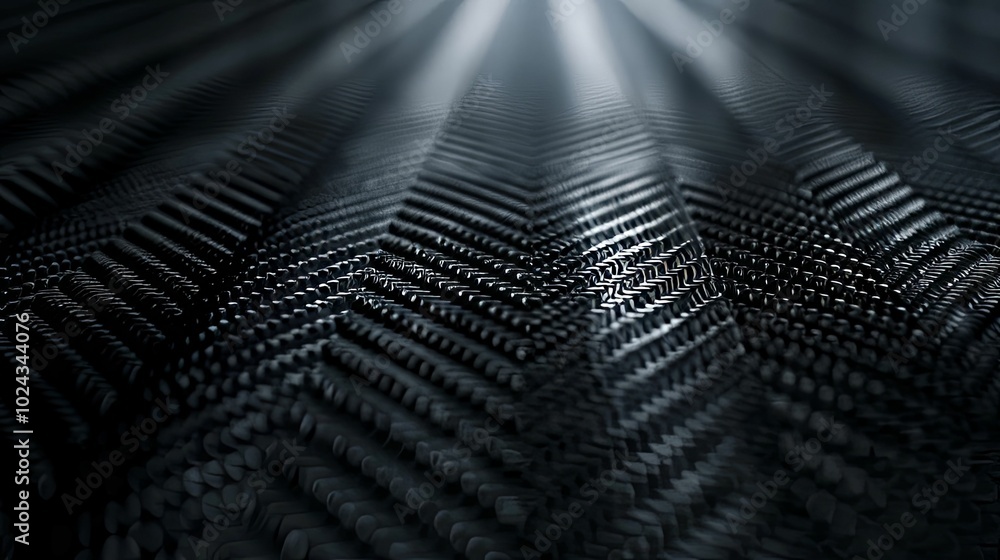 Close-up of Black Carbon Fiber Weave with Diagonal Pattern and Light Reflection Close-up of Black Carbon Fiber Weave with Diagonal Pattern and Light Reflection