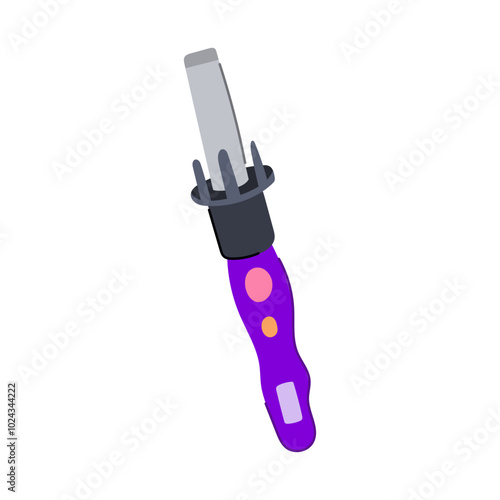 heat curling iron cartoon. ceramic salon, volume texture, shine smooth heat curling iron sign. isolated symbol vector illustration