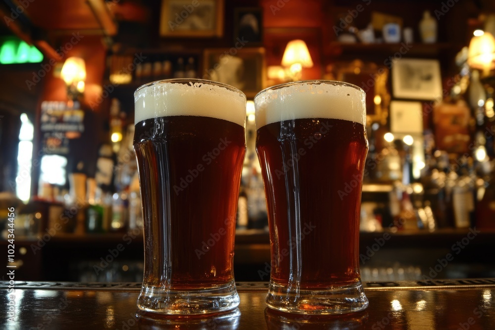 Night Aperitif in Amsterdam: Enjoying Draft Beer and Spirits in a Cozy Bar Night Aperitif in Amsterdam: Enjoying Draft Beer and Spirits in a Cozy Bar