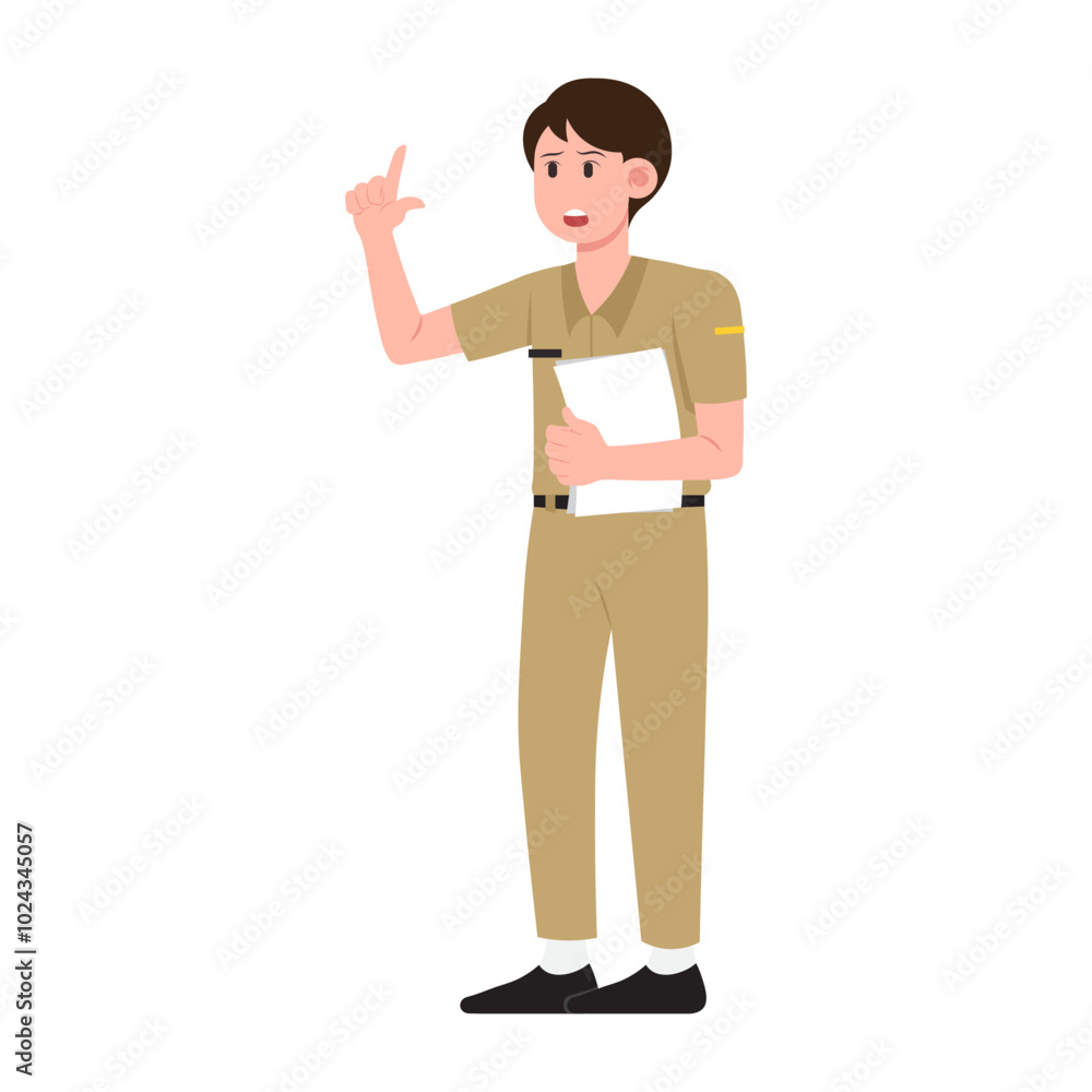 Teacher & Government Employes Men Holding Paper Teacher & Government Employes Men Holding Paper