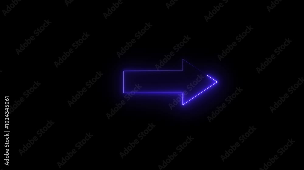 glowing neon right directional arrow animation. Left to right arrow loading animation, swipe arrow icon. glowing neon right directional arrow animation. Left to right arrow loading animation, swipe arrow icon.