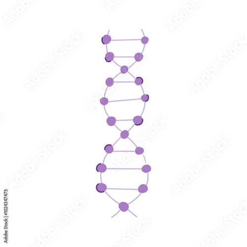 helix dna spiral cartoon. genome nucleotides, replication chromosomes, sequence mutation helix dna spiral sign. isolated symbol vector illustration