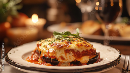 Wallpaper Mural Delicious lasagna with melted cheese and herbs. Torontodigital.ca