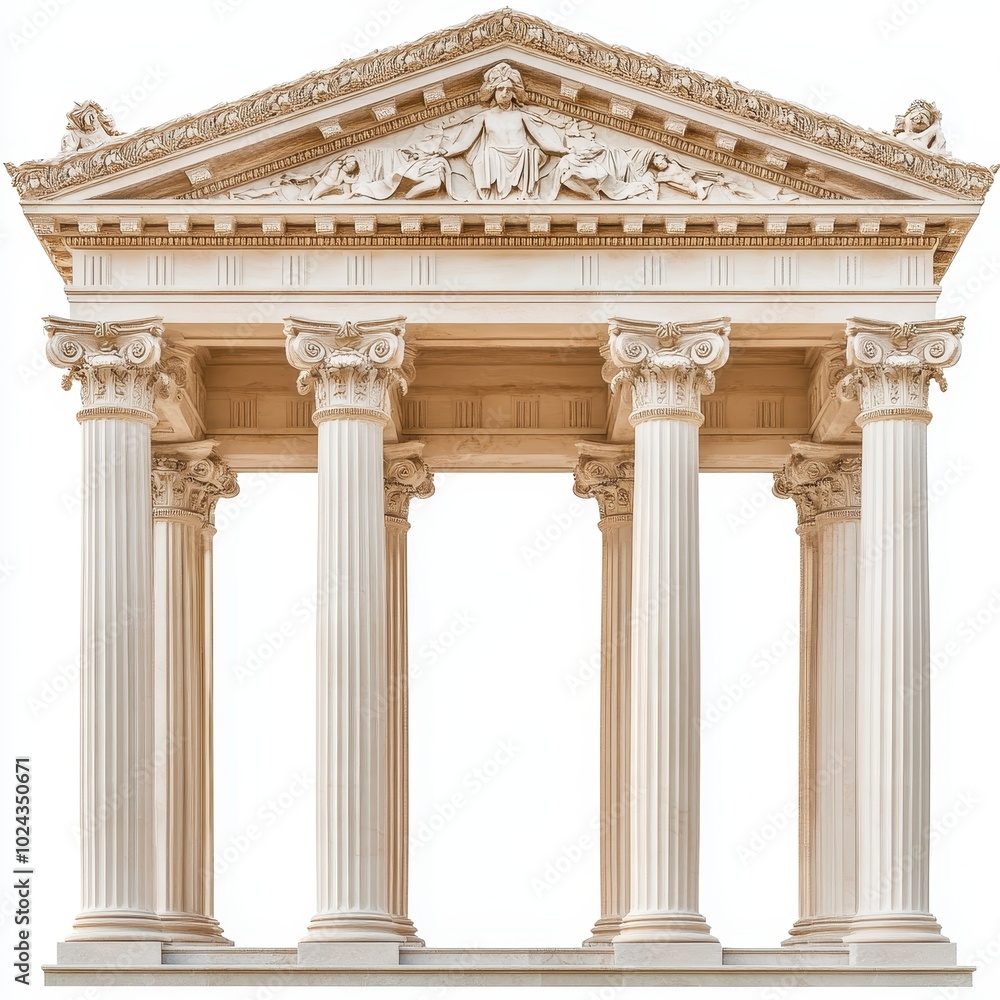 Obraz premium A classical architectural structure featuring columns and intricate detailing.
